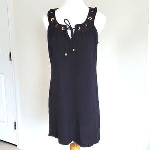 Michael Kors Black Cotton Pique Sleeveless Dress, Size M